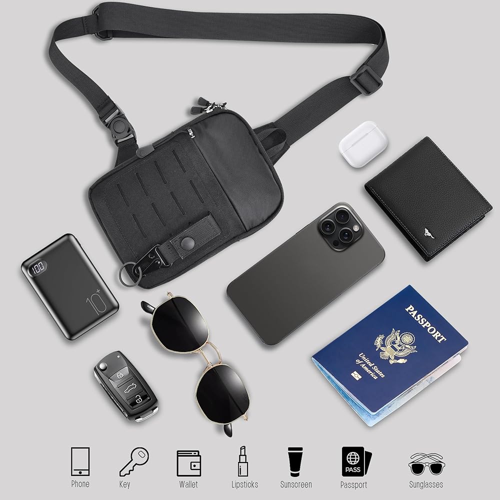 Amazon.com: MOZETO Tactical Sling Bag Small YKK Zipper Mens
